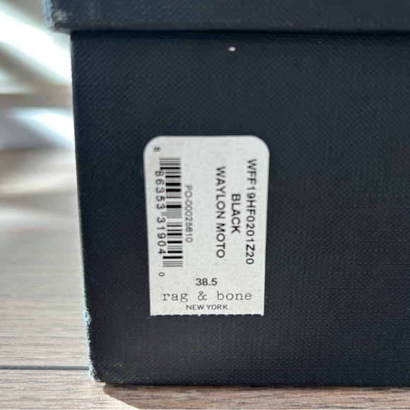 Rag and Bone Black Leather Waylon Moto Bootie Size 8.5 - Picture 11 of 12